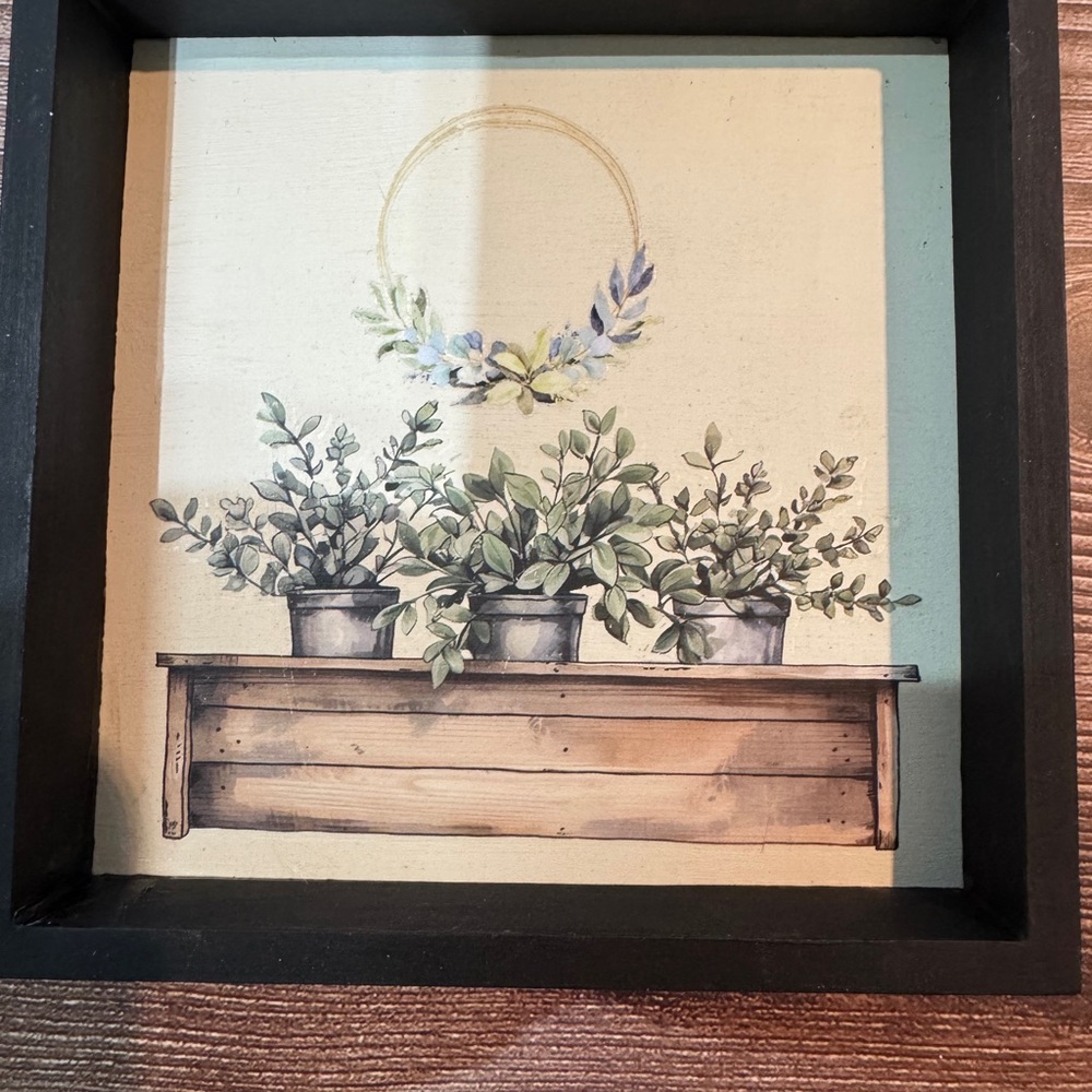 Farmhouse Greenery Shelf Sitter Rustic Decor - Picture 3 of 4
